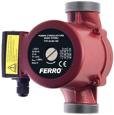 Ferro pompa cyrkulacyjna wody pitnej 25-80-180 0301W